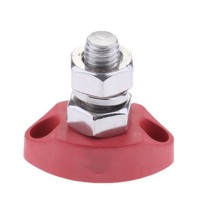 1 Pair Insulated Ground Battery Power Junction Post Block 8mm Red