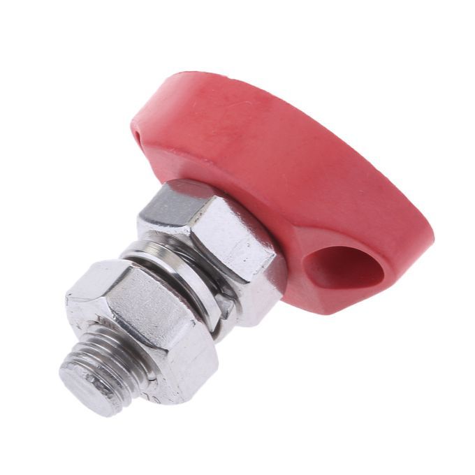 1 Pair Insulated Ground Battery Power Junction Post Block 8mm Red