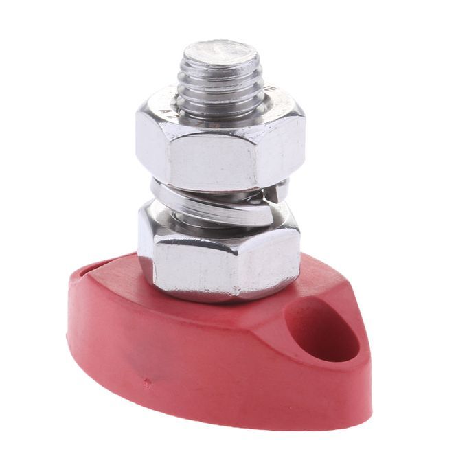 1 Pair Insulated Ground Battery Power Junction Post Block 8mm Red