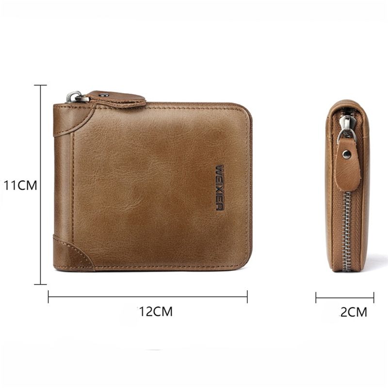 Men Wallet Credit Card Holder PU Leather NEW Blocking Zipper Pocket Thin(#A)