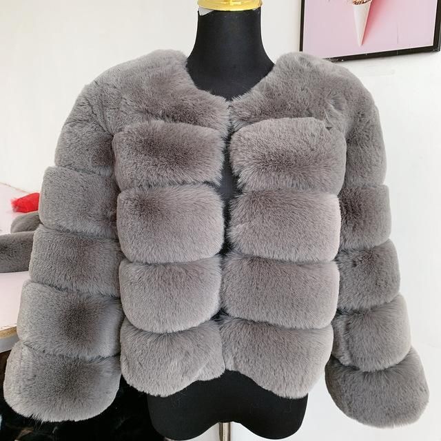 Haining Fur Autumn and Winter New Warm Casual Splice Women's Faux Fox Fur Coat Women's Clothing