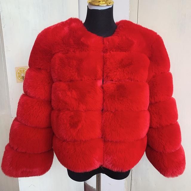 Haining Fur Autumn and Winter New Warm Casual Splice Women's Faux Fox Fur Coat Women's Clothing