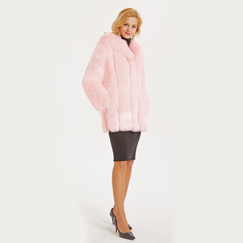 2020 New Fox Fur Coat Women's Mid length Combination Top Fur Women's Mid length Leather Coat