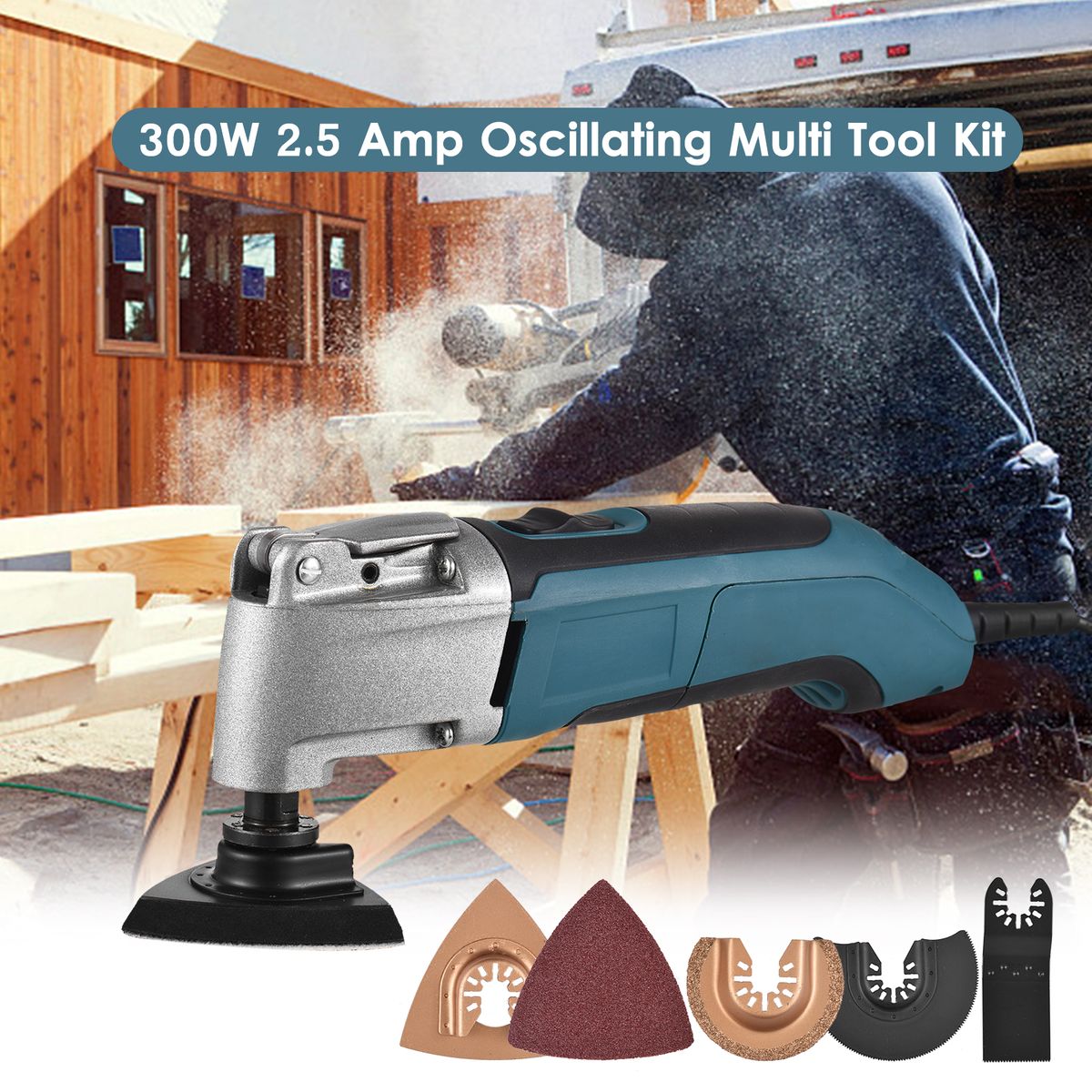 300W 2.5 Amp Oscillating Multi Tool Kit Corded Oscillating
