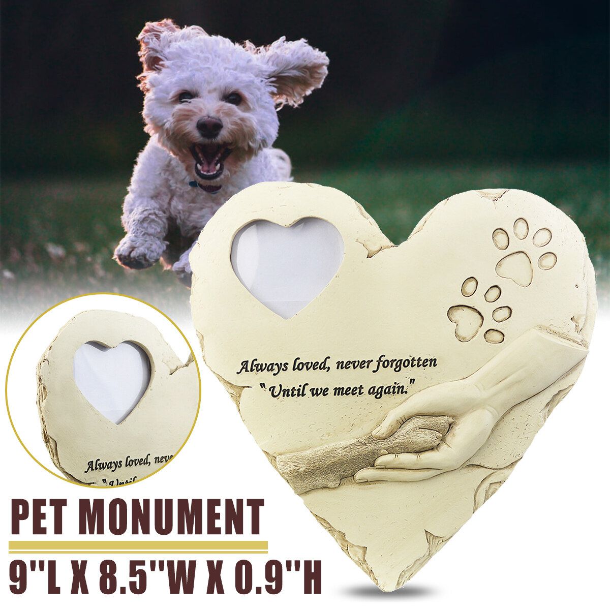 Pet Decoration Heart-shaped Creative Can Put Album Puppy Tombstone