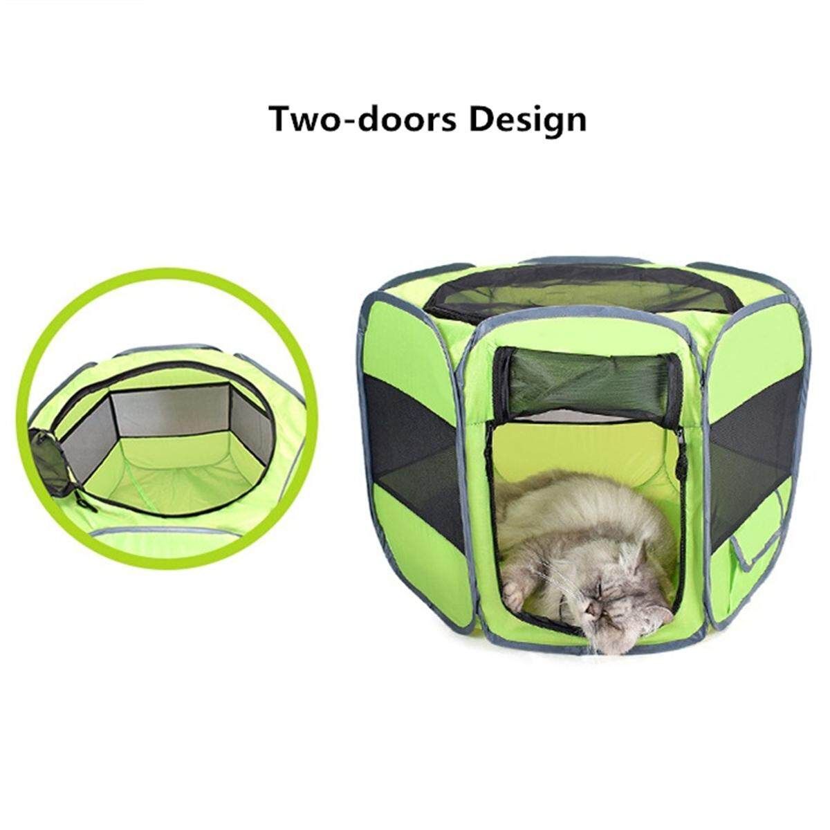 Large Dog Cat Pet Tent Cage Folding Kennel Puppy Playpen House Bed Fence Cage #red XS Green Mini