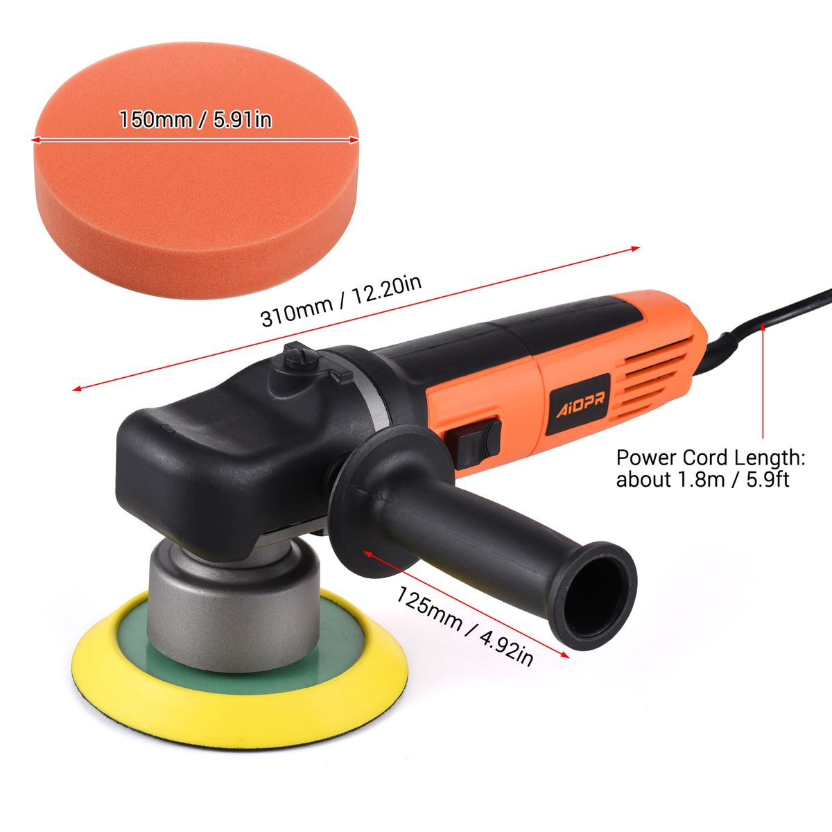 6-inch Random Orbital Electric Car Polisher Kit 840W Auto