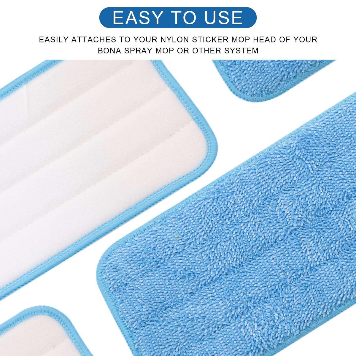 Fiber Mop Replacement Heads,Wet/Dry Mops Floor Cleaning Pads Compatible With Floor Care System 5 Pack