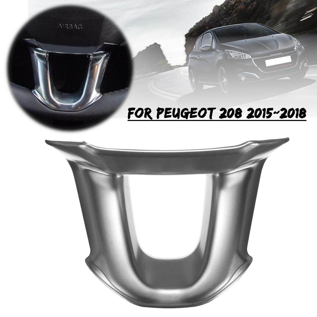 ABS Chrome For PEUGEOT 208 2015 2016 2017 2018 Steering Wheel Decorative Cap Sticker Trim
