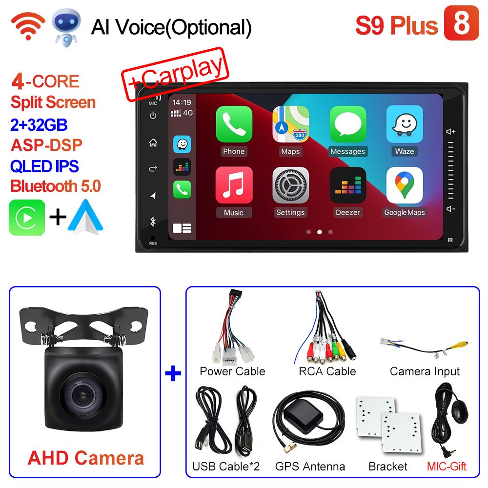 2din Universal Android 11 Carplay Gps  Car Radio Stereo