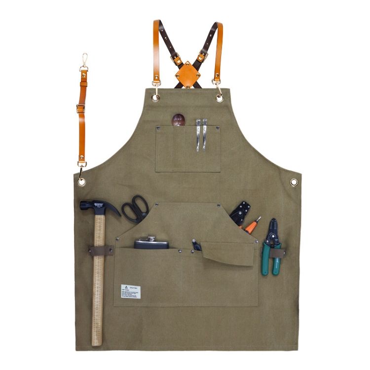 Heavy Canvas Workwear Apron Belt Army Green
