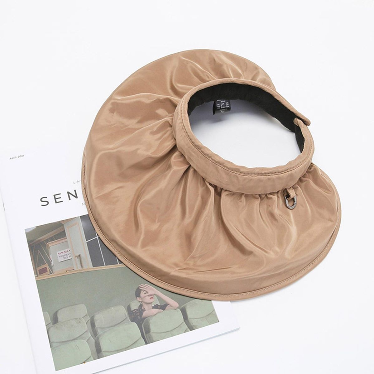 Sunshade Hat Lady Outdoor Beach Sun Hat Khaki