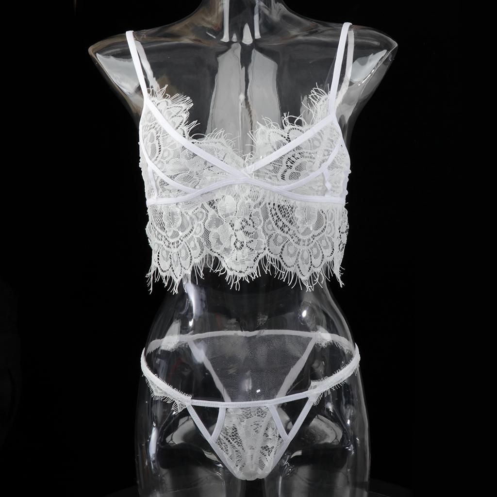 Bralette Lace Sleepwear Nightwear Babydoll XXXL White