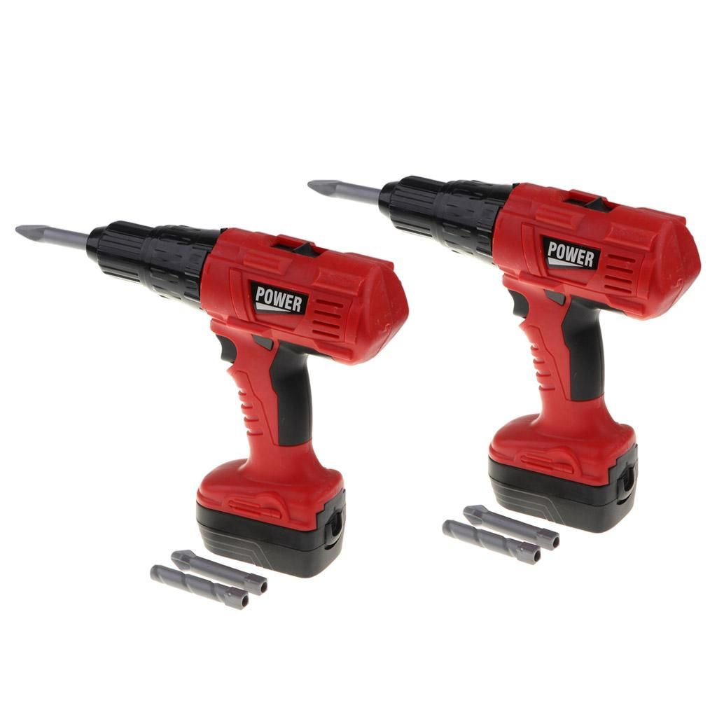 2Pcs Looking & Working Electric Rotate Drill Pretend Play
