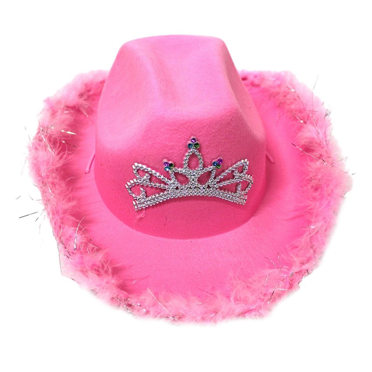 Performance Hat Glasses Scarf Vintage Pink Cowboy Hat with for Cosplay Pink