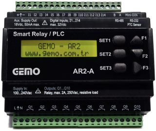AR2-A-230VAC-12D2A Gemo Rail Mount Smart Relay / PLC