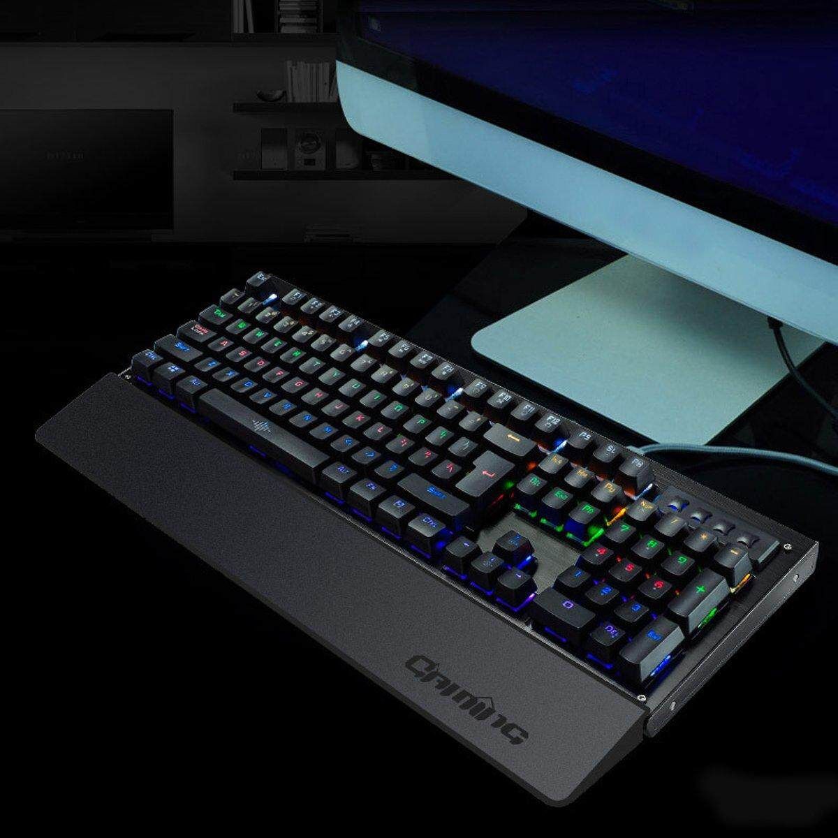 104 Keys Wired K29 LED Backlit Usb Ergonomic Mechanical Gaming Keyboard Gamer Deep Black