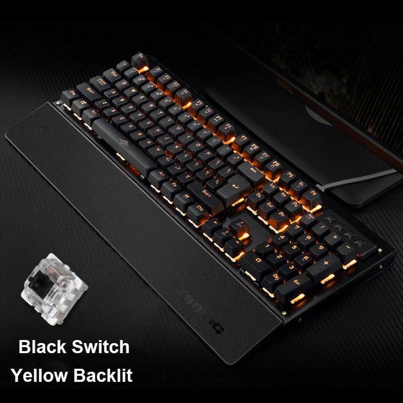 104 Keys Wired K29 LED Backlit Usb Ergonomic Mechanical Gaming Keyboard Gamer Deep Black