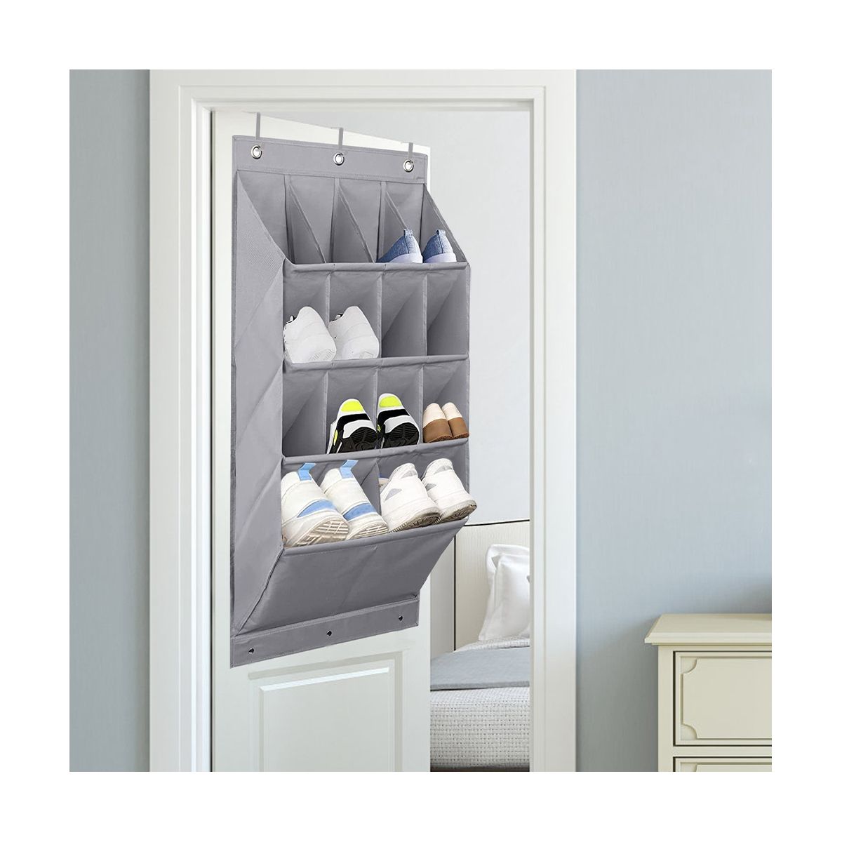 14 Grid Shoes Organizer Rack Door Shoes Organizer for Room Over Door Hanging Storage Holder Bedroom Shoes Storage Bag