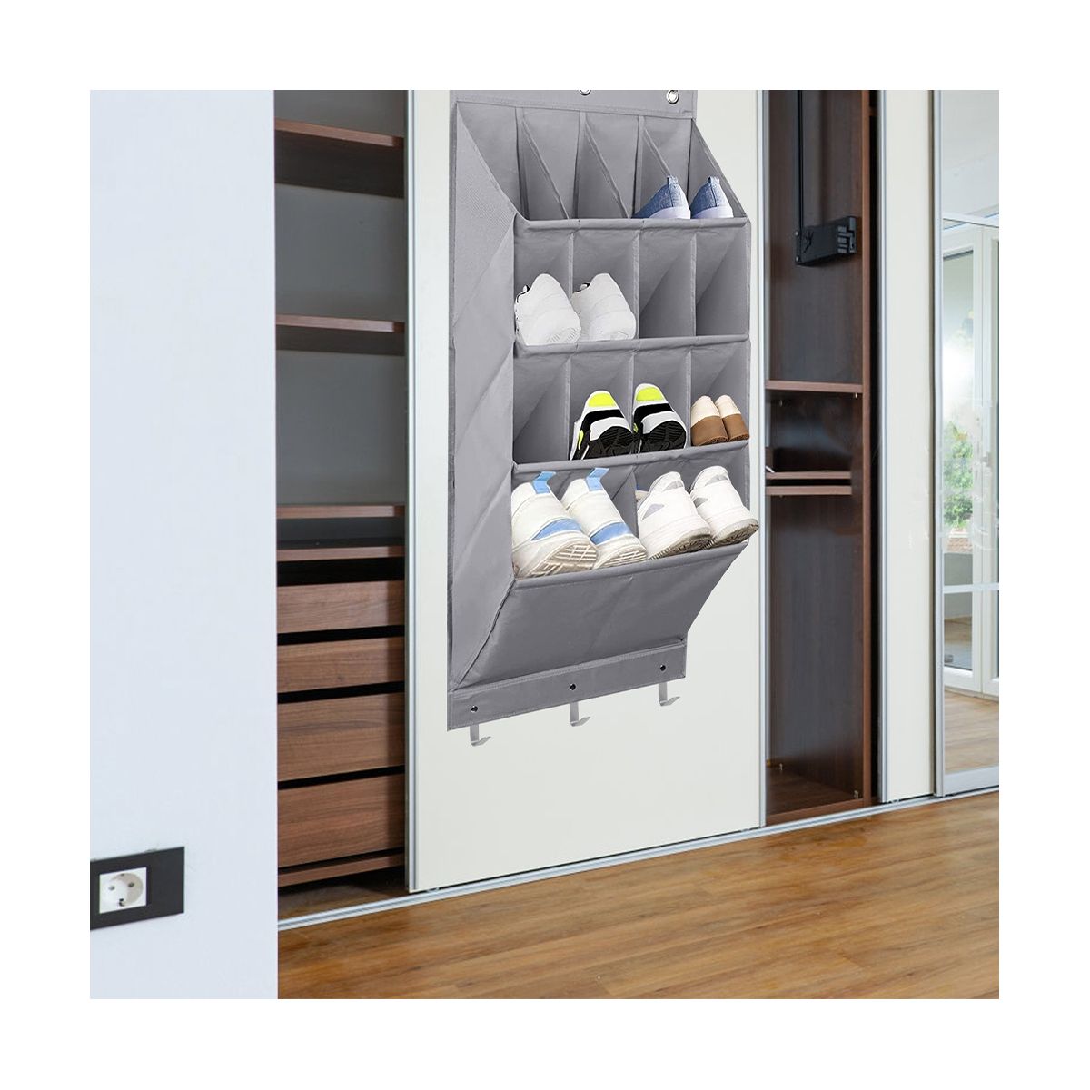 14 Grid Shoes Organizer Rack Door Shoes Organizer for Room Over Door Hanging Storage Holder Bedroom Shoes Storage Bag
