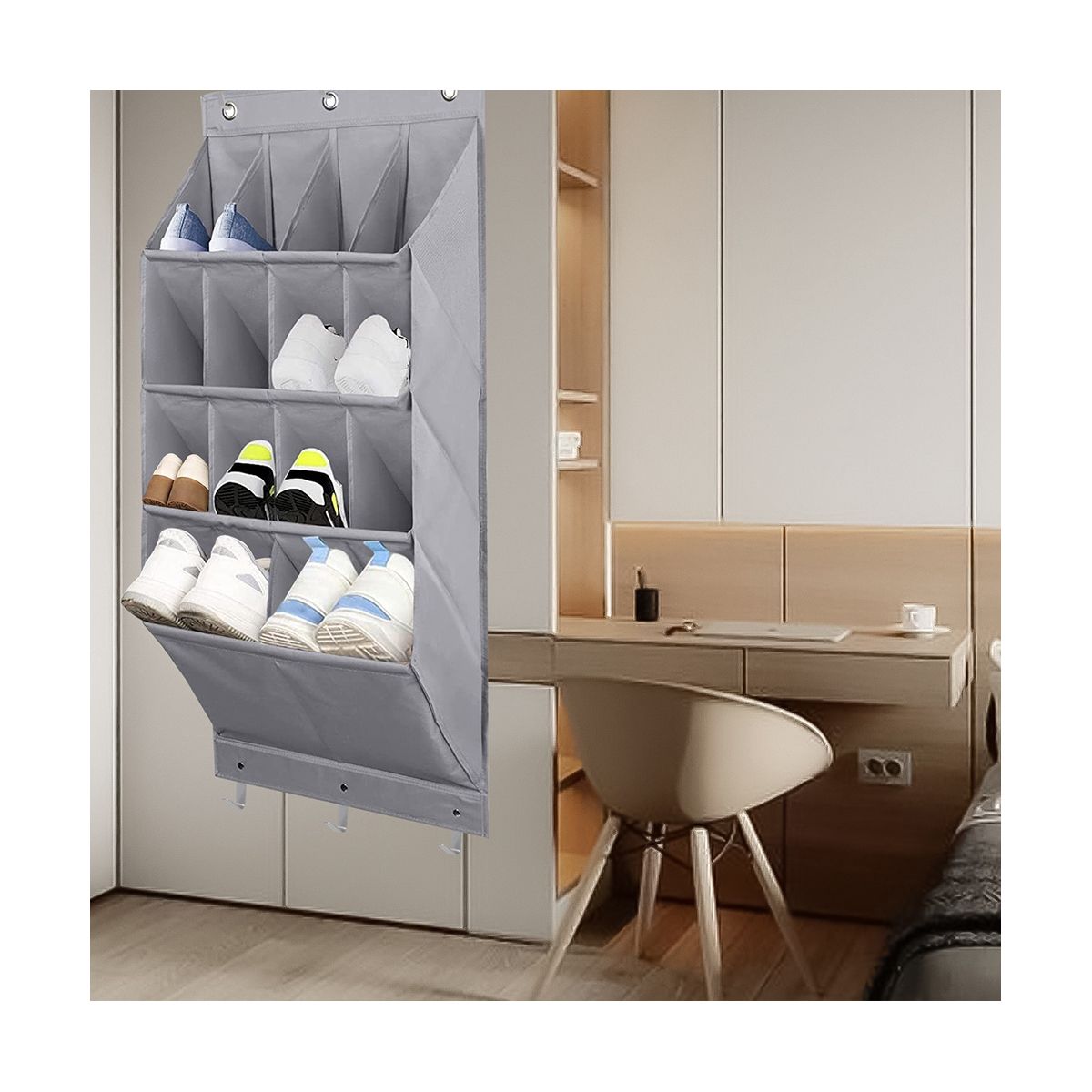 14 Grid Shoes Organizer Rack Door Shoes Organizer for Room Over Door Hanging Storage Holder Bedroom Shoes Storage Bag