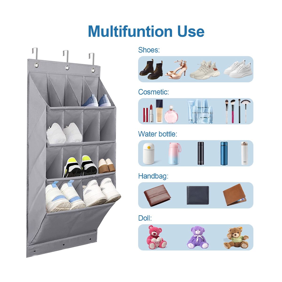 14 Grid Shoes Organizer Rack Door Shoes Organizer for Room Over Door Hanging Storage Holder Bedroom Shoes Storage Bag