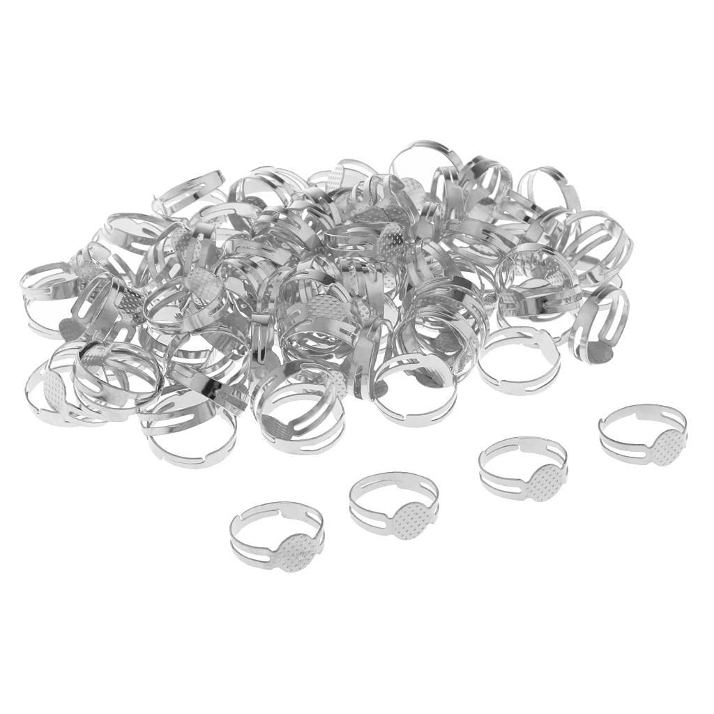100x Adjustable   Pad Bezel Base Settings Jewelry
