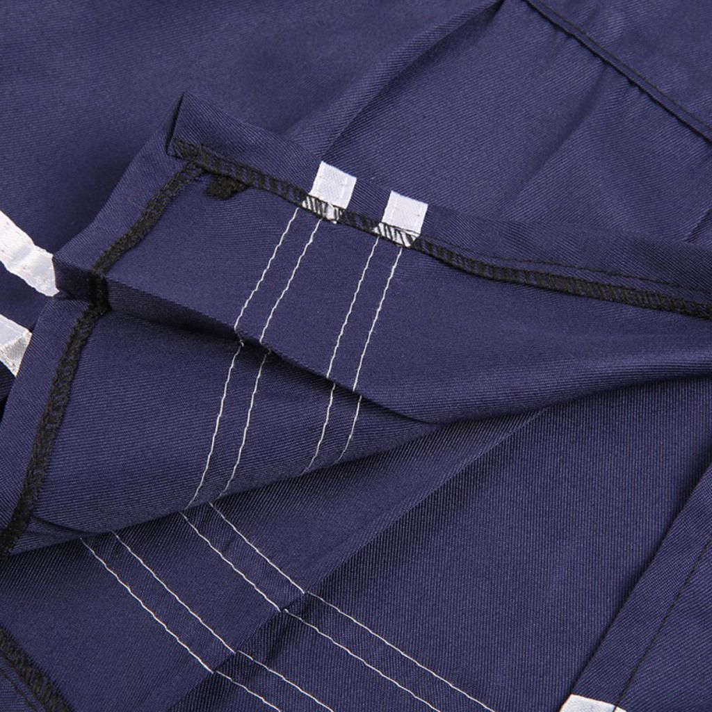 Women Girls School Uniform Pleated Dress With Closure Blue