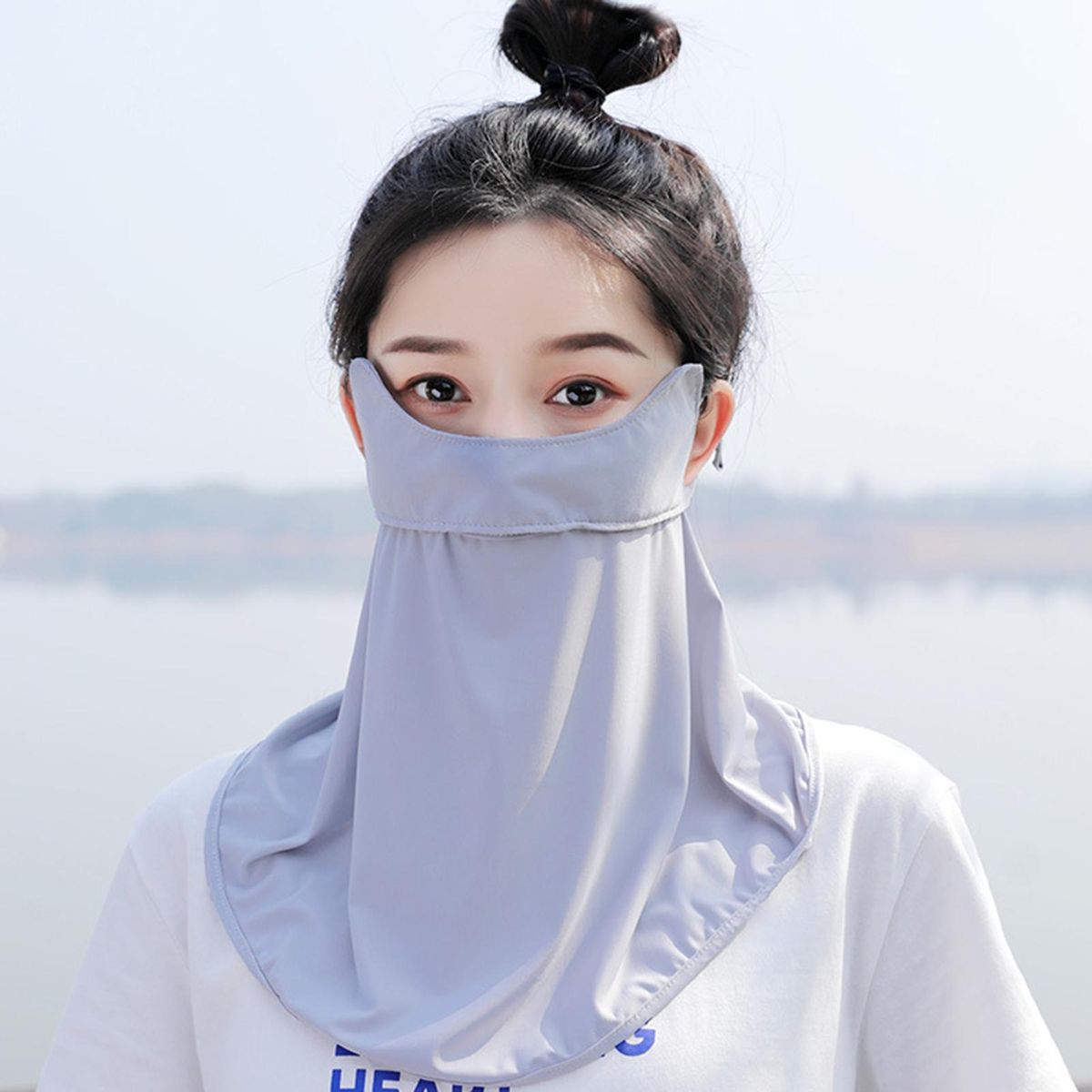 Face Veil Quick Dry Comfortable Breathable-Grey