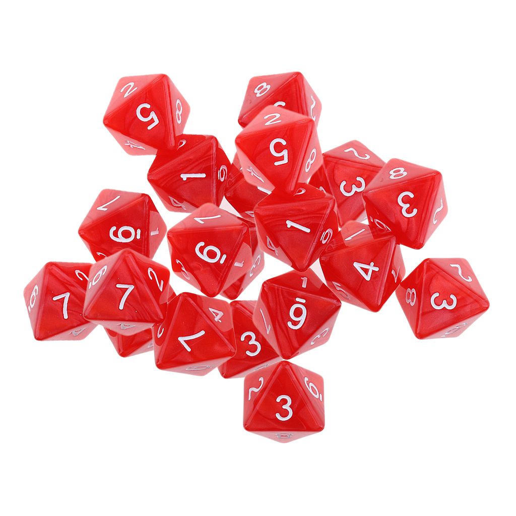 20 Pcs 8 Sided Dice D8 Polyhedral Dice School Smart Dotted