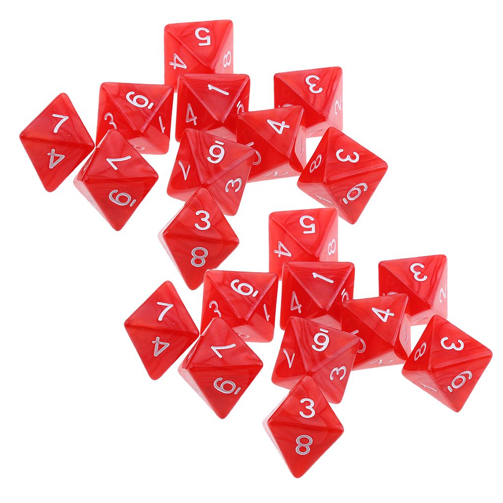 20 Pcs 8 Sided Dice D8 Polyhedral Dice School Smart Dotted