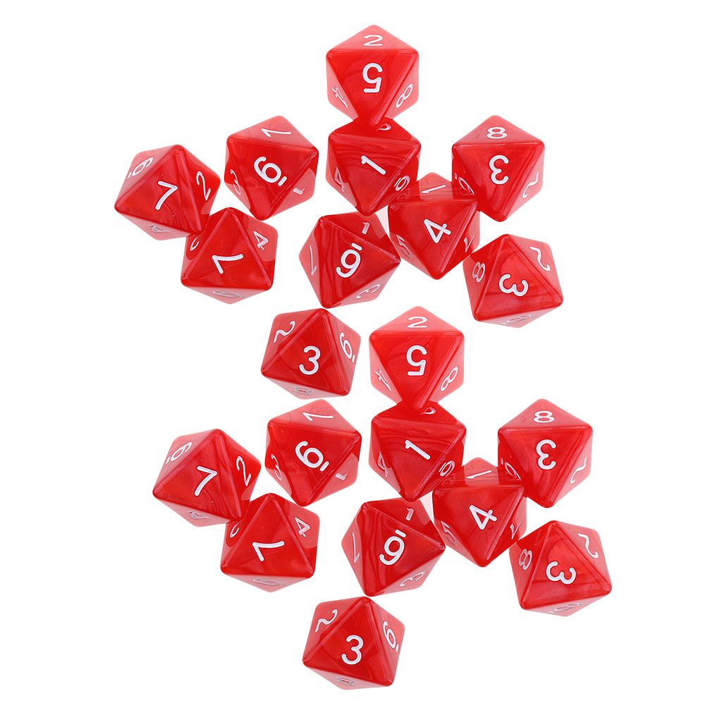20 Pcs 8 Sided Dice D8 Polyhedral Dice School Smart Dotted