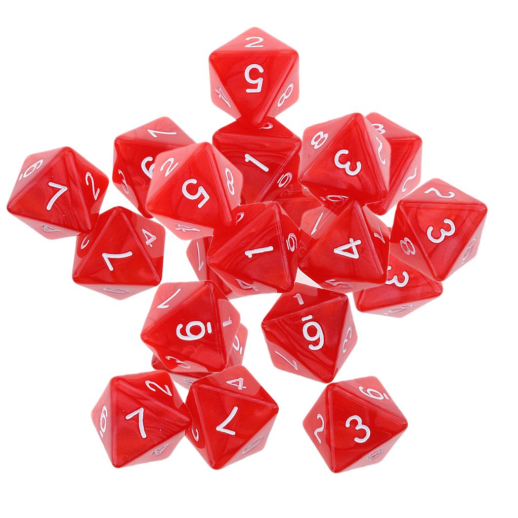 20 Pcs 8 Sided Dice D8 Polyhedral Dice School Smart Dotted