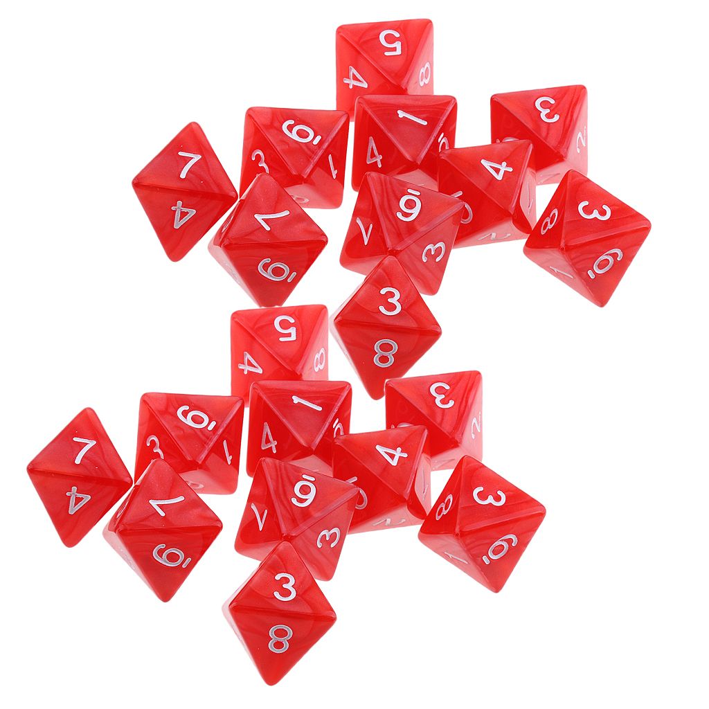 20 Pcs 8 Sided Dice D8 Polyhedral Dice School Smart Dotted