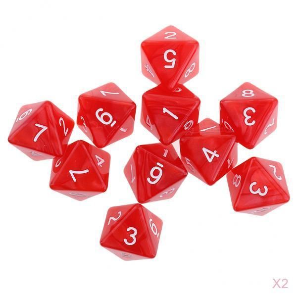 20 Pcs 8 Sided Dice D8 Polyhedral Dice School Smart Dotted
