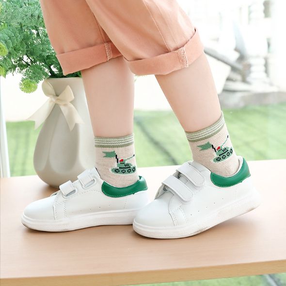 5 Pairs Sets Colorful Cute Kids Socks Striped Letter Toddler Boys School