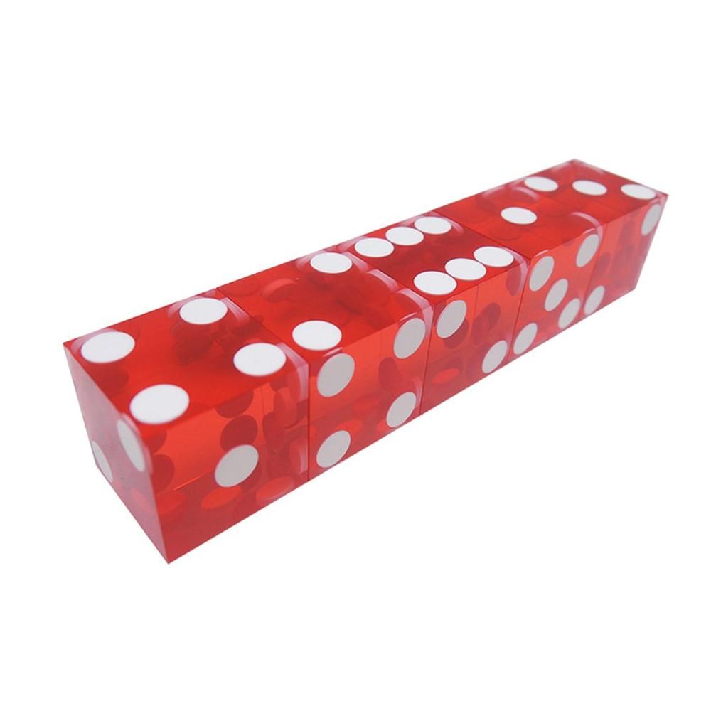 5 Pcs Grade 19mm Casino Dice With The Edges And Serial D6