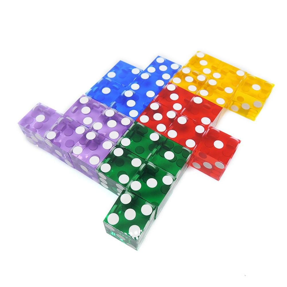 5 Pcs Grade 19mm Casino Dice With The Edges And Serial D6