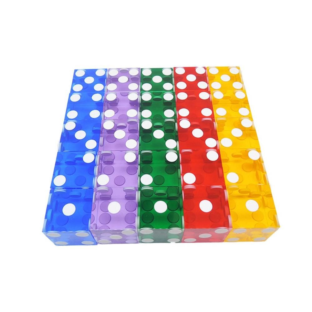 5 Pcs Grade 19mm Casino Dice With The Edges And Serial D6