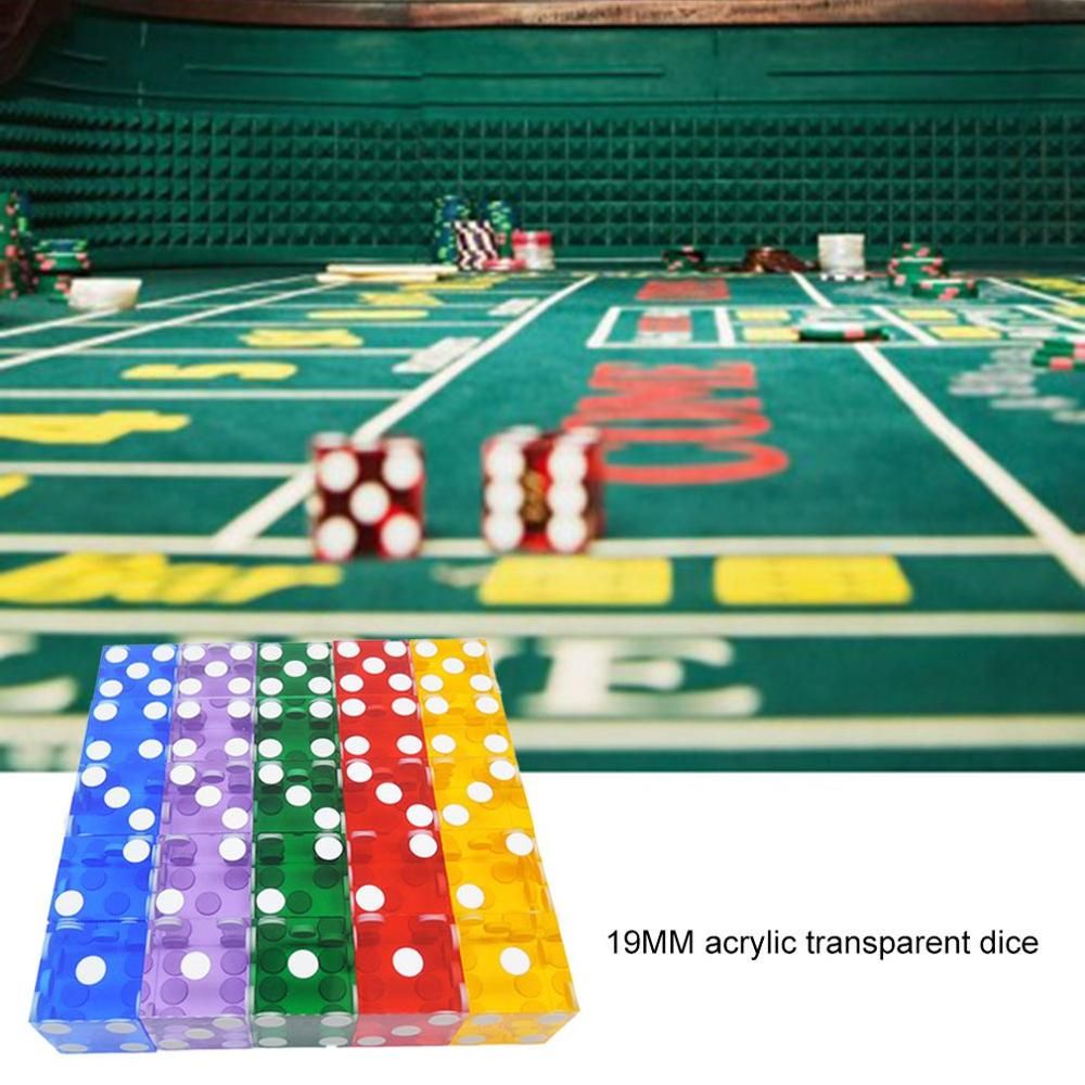 5 Pcs Grade 19mm Casino Dice With The Edges And Serial D6