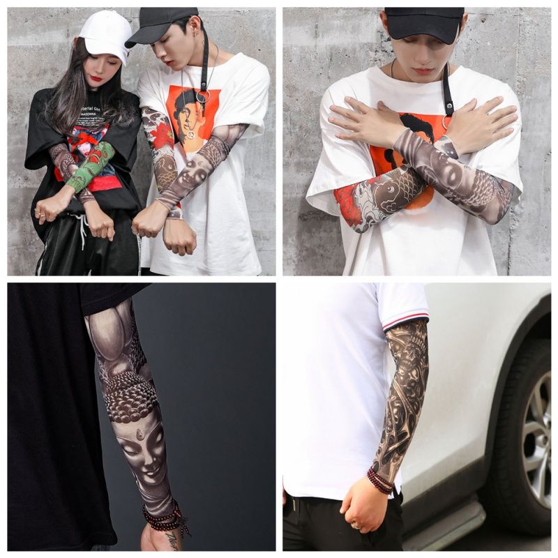 Outdoor Summer Sunscreen Tattoo Sleeve Seamless Fl