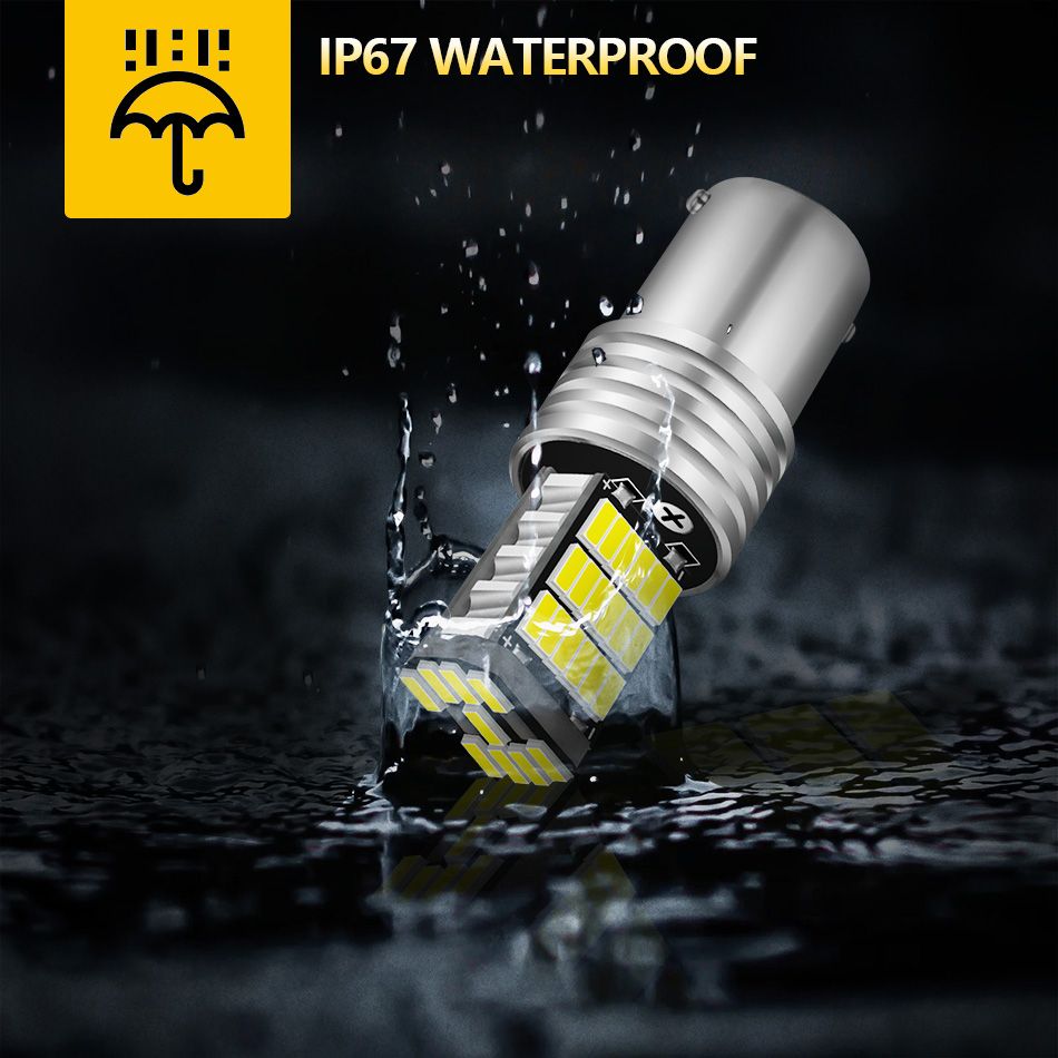 2pcs BA15S P21W 1156 Car LED Reverse Light Bulb 4014 S For VW Passat B5 B6 Golf Canbus Auto Lamp Error Free DC 12V 6000K