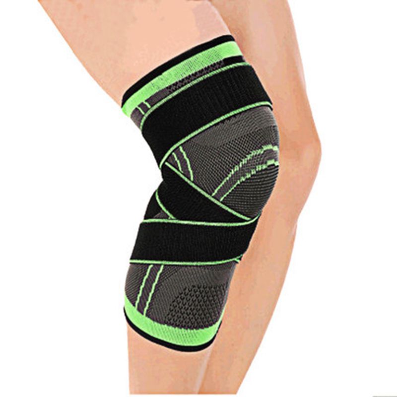 1 Piece Mumian 3d Pressurized Fitness Running Cycling Bandage Knee Braces Elastic Nylon Sports Compression Pad Sleeve(#Green)