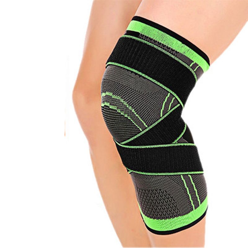 1 Piece Mumian 3d Pressurized Fitness Running Cycling Bandage Knee Braces Elastic Nylon Sports Compression Pad Sleeve(#Green)
