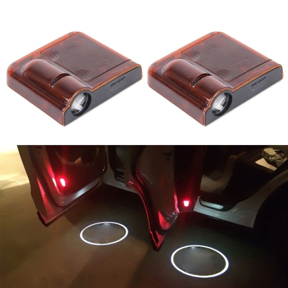 2 PCS LED Ghost Shadow Light, Car Door LED Laser Welcome Decorative Light, Display Logo For MAZDA Car Brand(Red)