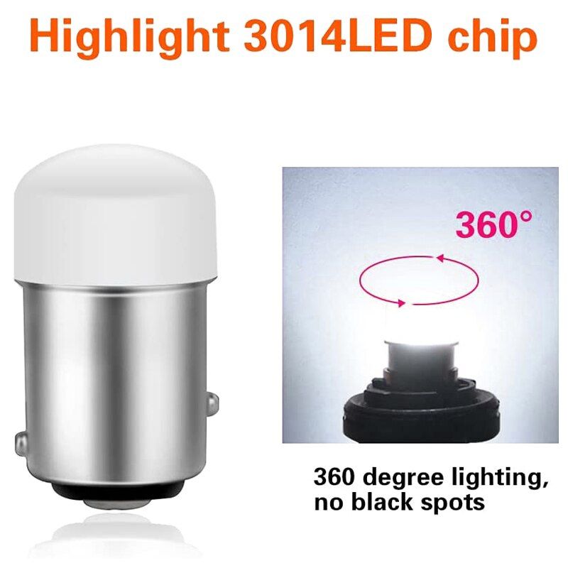 1 PCS LED Bulb Turn Signal Light 12V 7000K Super Bright Car Reverse Brake Parking Lamp 1156 White