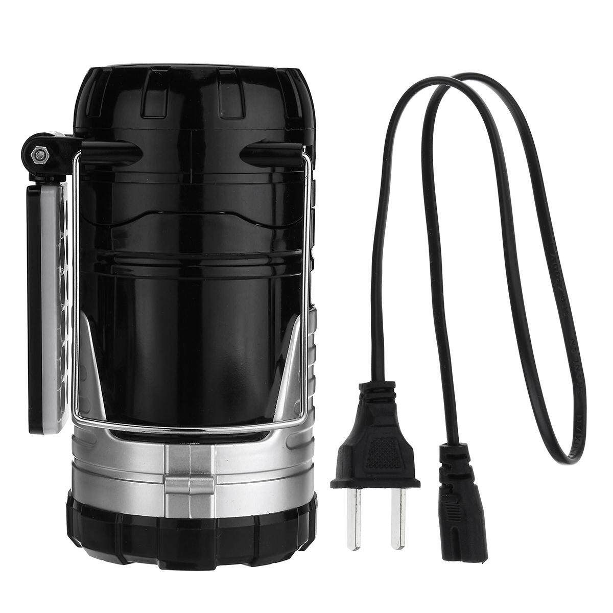 3 In 1 Retractable Solar Lantern Camping Tent USB Rechargeable LED Flashlight US Plug Black Black American Plug