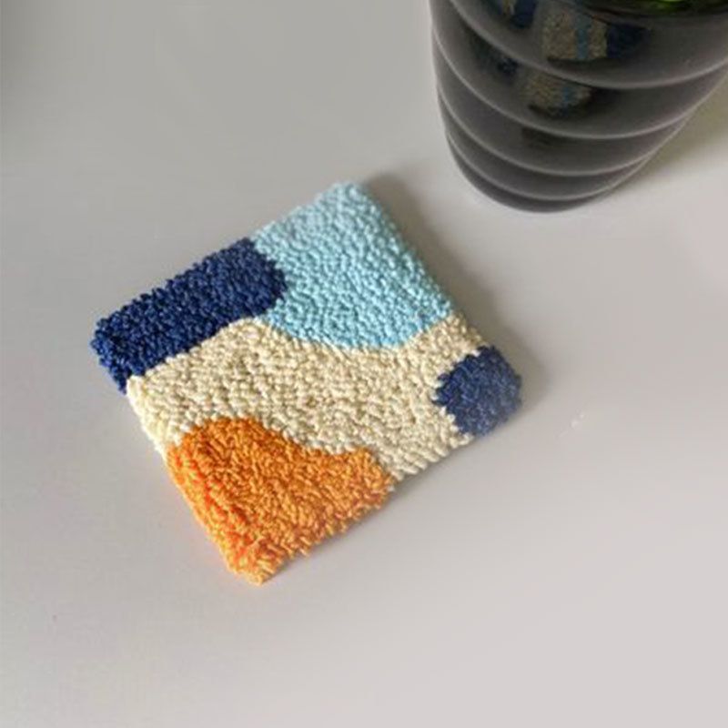 Meian Punch Needle Embroidery Kit With Yarn For Beginners Easy Embroidery Scenery Cup Mat DIY Needlework Wool Work Home Decor HJC00202-YWx2