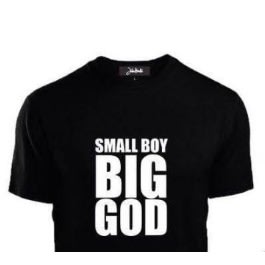 Small Boy Big God Design T-shirt And  Face Cap
