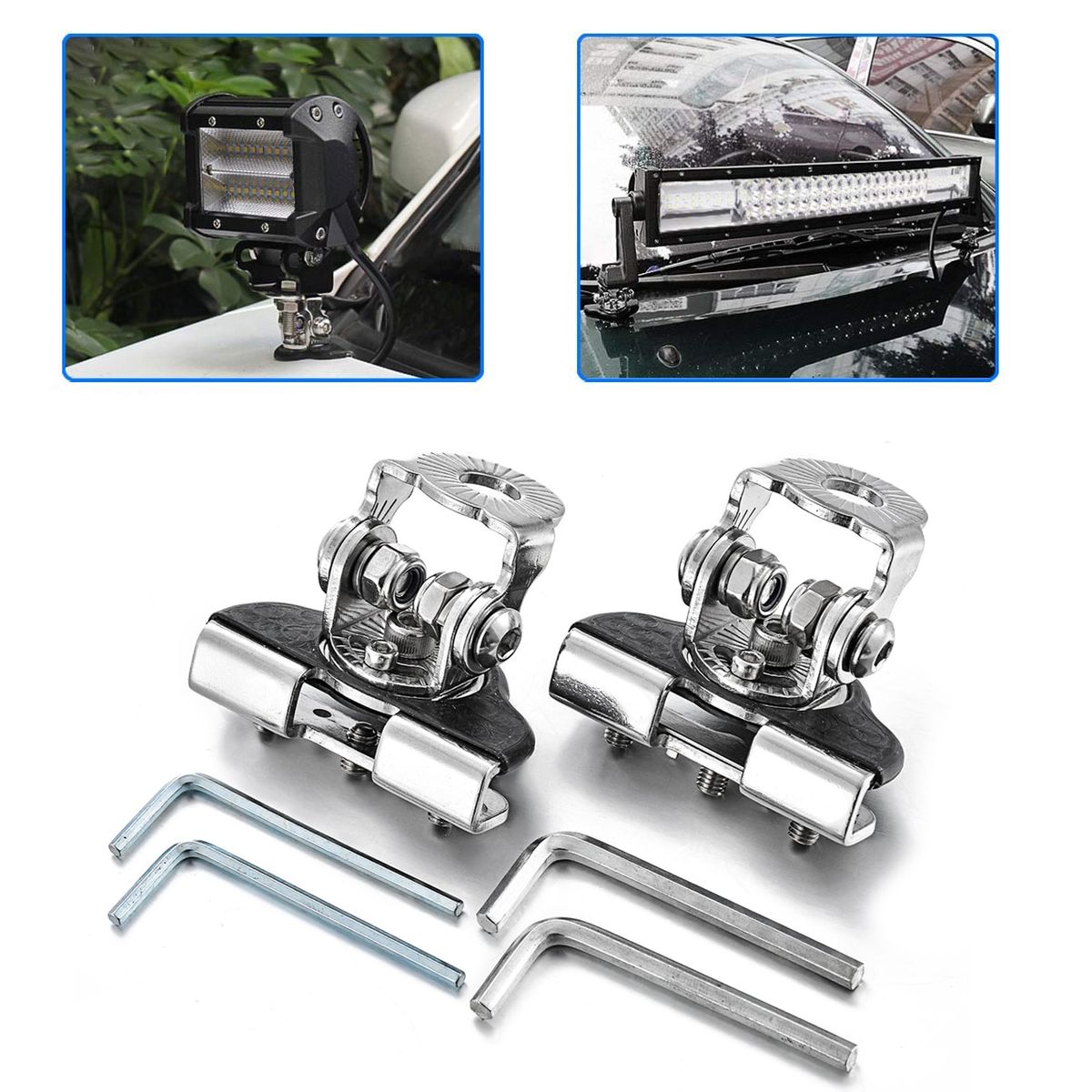 Bonnet Cover Piller Lamp Holder Clamp Clip No Drilling SUV 4WD 4X4 A